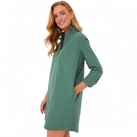 Tuckernuck Pomander Place Polly Green Shirt Dress Sz M - Picture 3 of 10